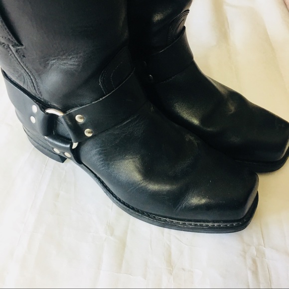 Frye Men’s Leather Motorcycle Boots Buckle 13 M - Picture 5 of 8